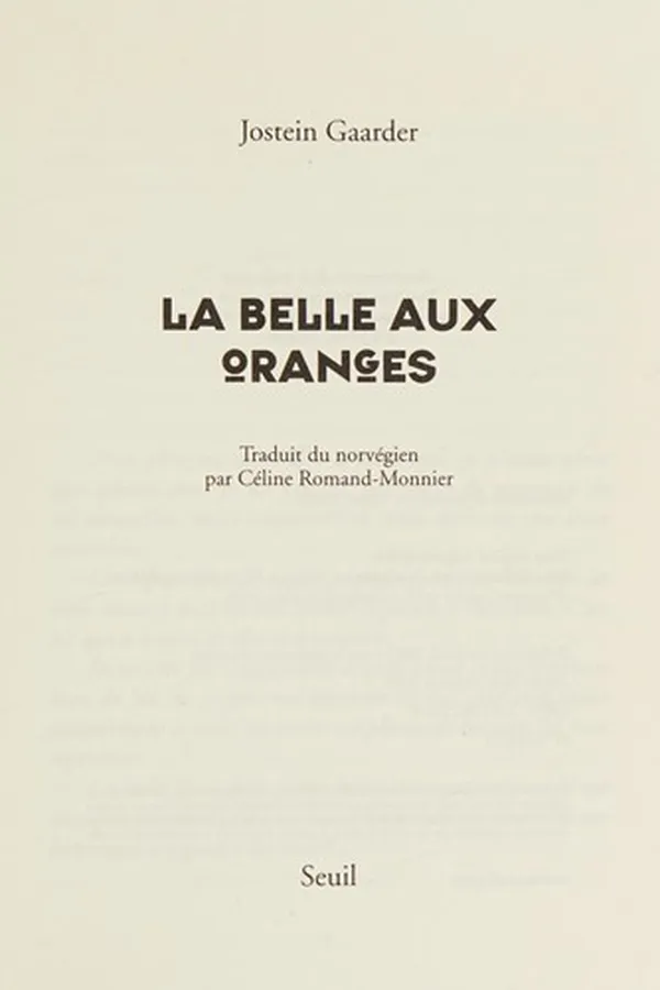 Capa de La belle aux oranges