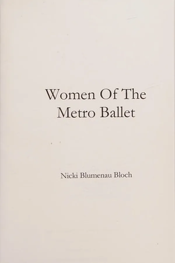 Capa de Women of the Metro Ballet