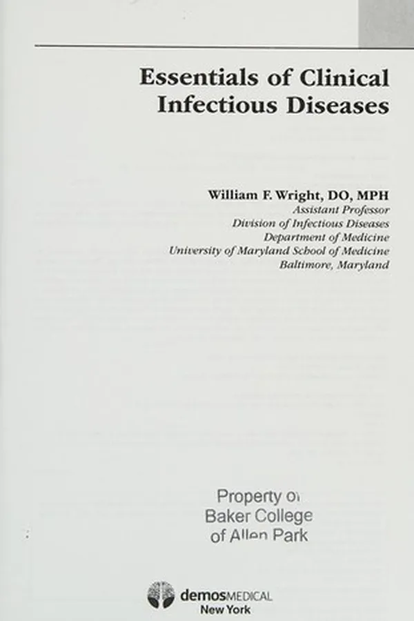 Capa de Essentials of Clinical Infectious Diseases
