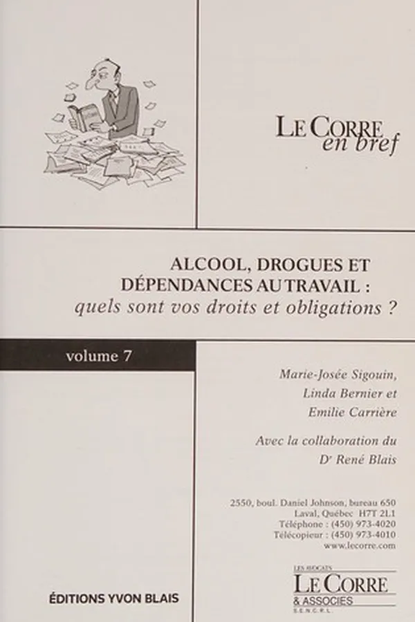 Capa de Alcool, drogues et dépendances au travail