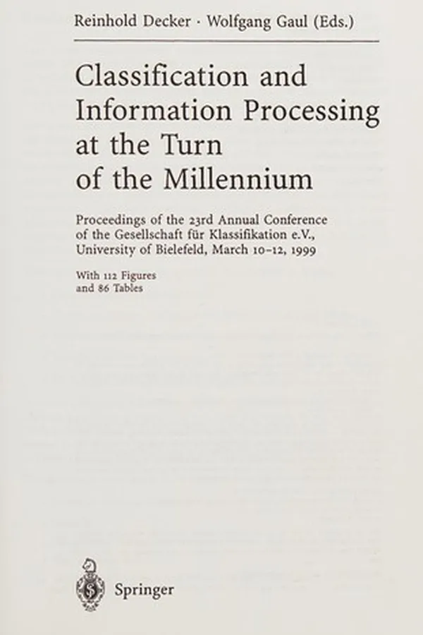 Capa de Classification and information processing at the turn of the millennium