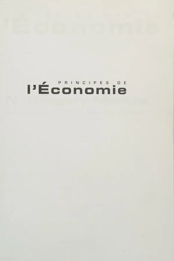 Capa de Principes de l'économie