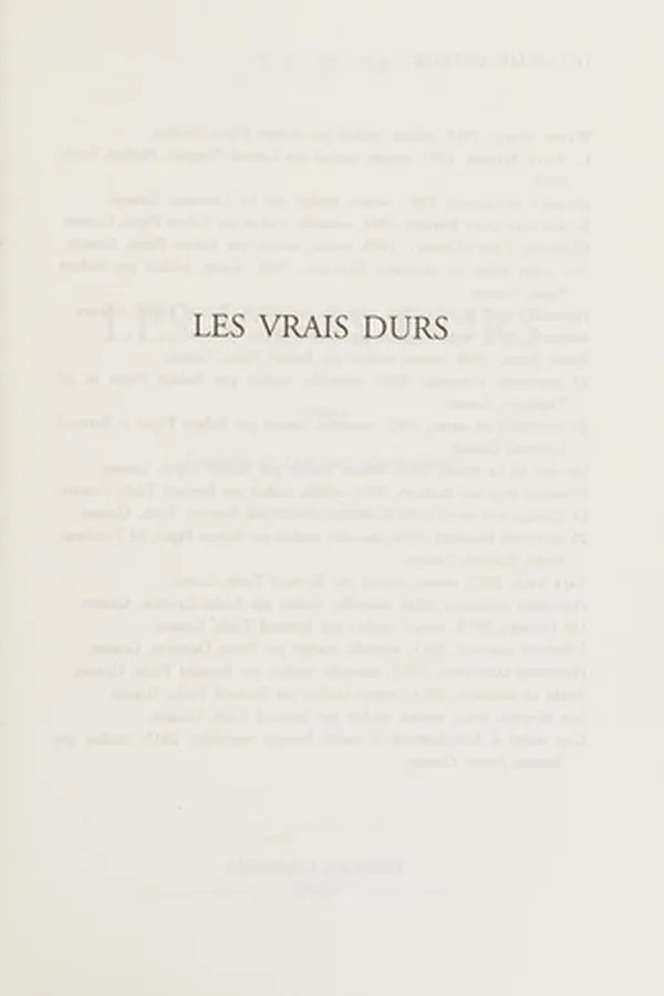 Cover of Les vrais durs