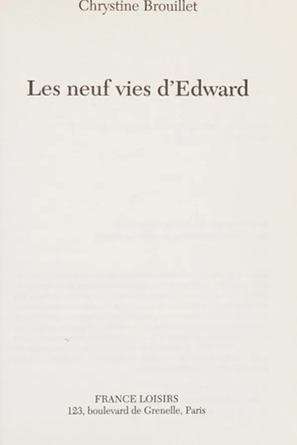 Capa de Les neuf vies d'Edward
