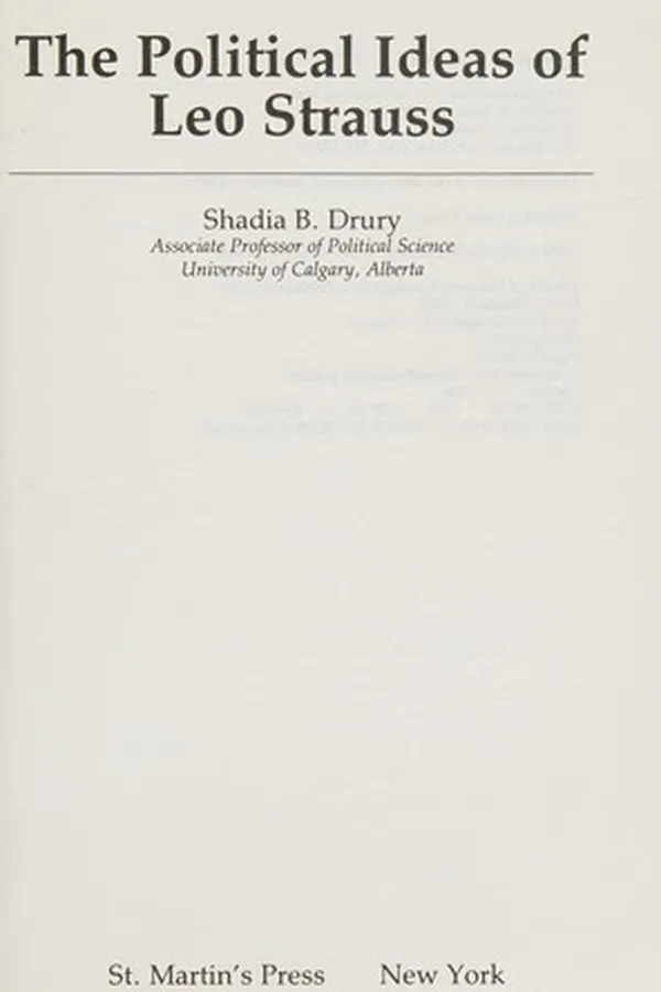 Capa de The political ideas of Leo Strauss