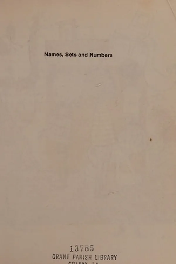 Capa de Names, sets, and numbers