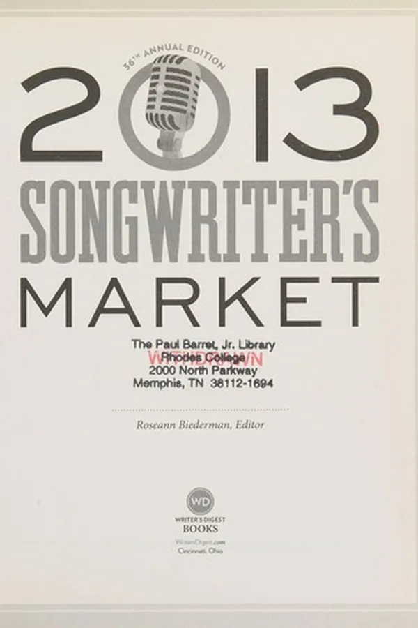 Capa de Songwriter's market 2013