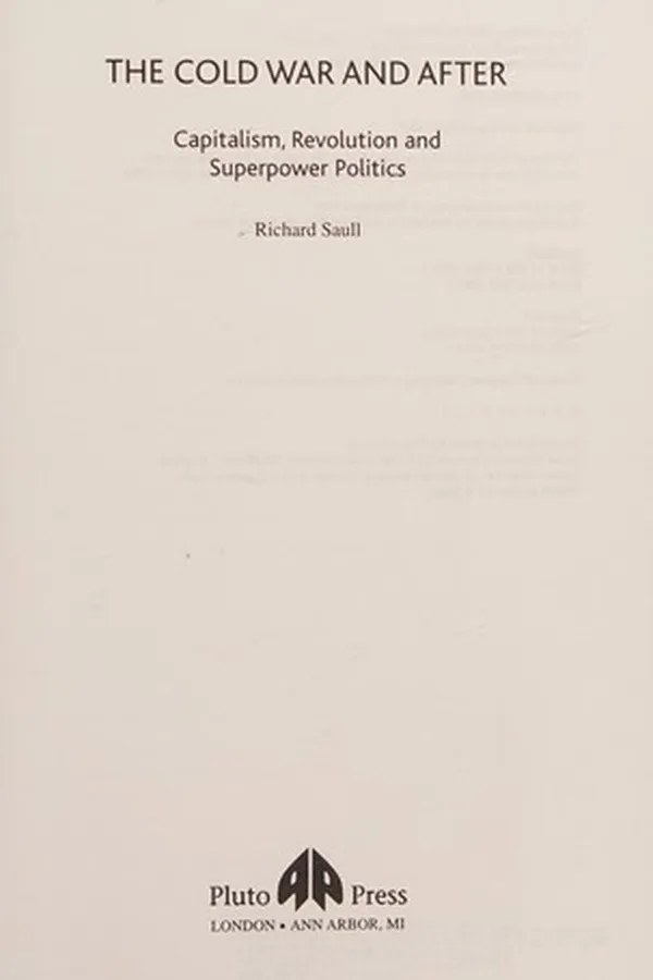 Capa de COLD WAR AND AFTER: CAPITALISM, REVOLUTION AND SUPERPOWER POLITICS