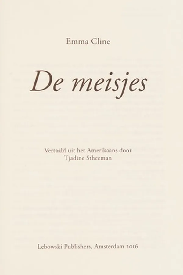 Cover of De meisjes