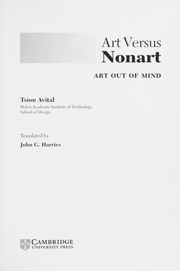 Capa de ART VERSUS NONART: ART OUT OF MIND; TRANS BY JOHN G. HARRIES