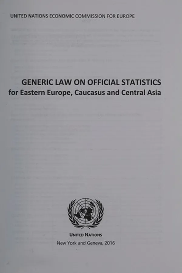 Capa de Generic Law on Official Statistics for Eastern Europe, Caucasus and Central Asia