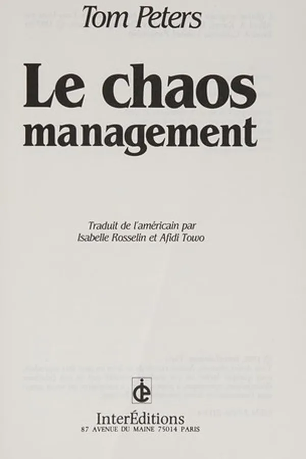 Capa de Le chaos management [manuel pour une nouvelle prospérité de l'entreprise]