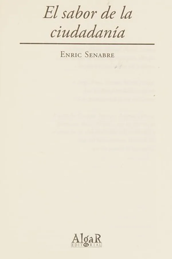 Capa de El sabor de la ciudadanía