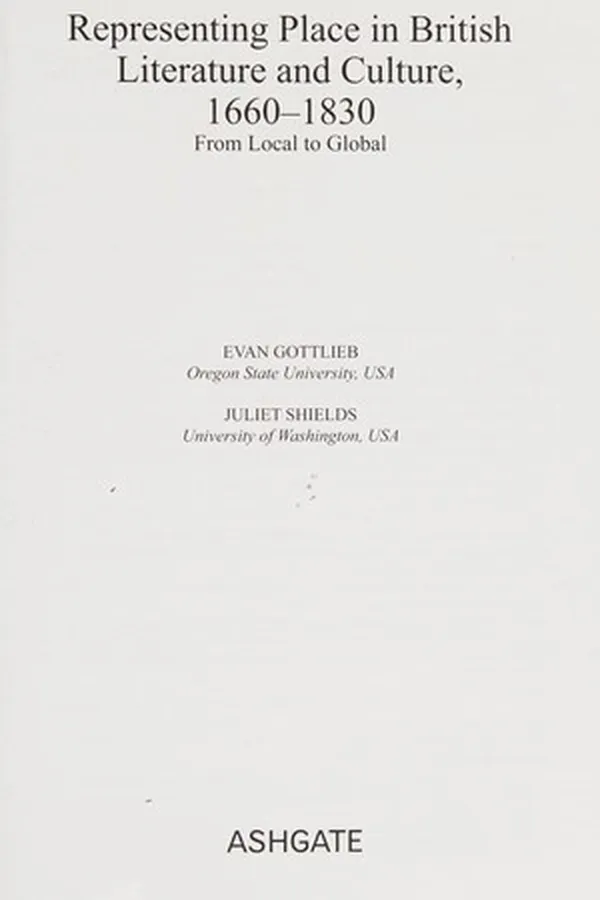 Capa de Representing Place in British Literature and Culture, 1660-1830