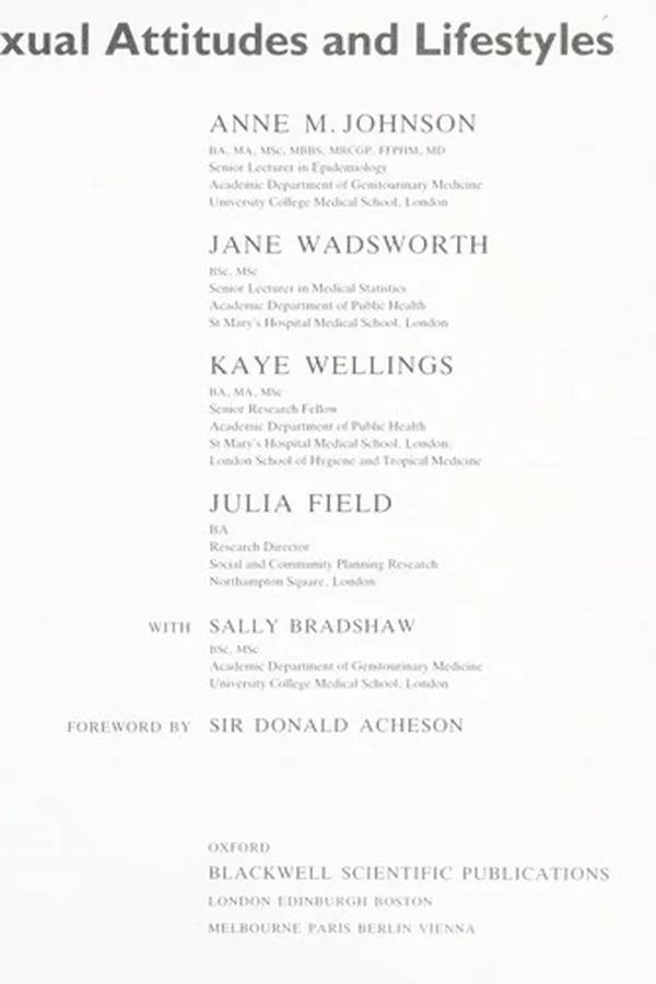 Capa de Sexual attitudes and lifestyles