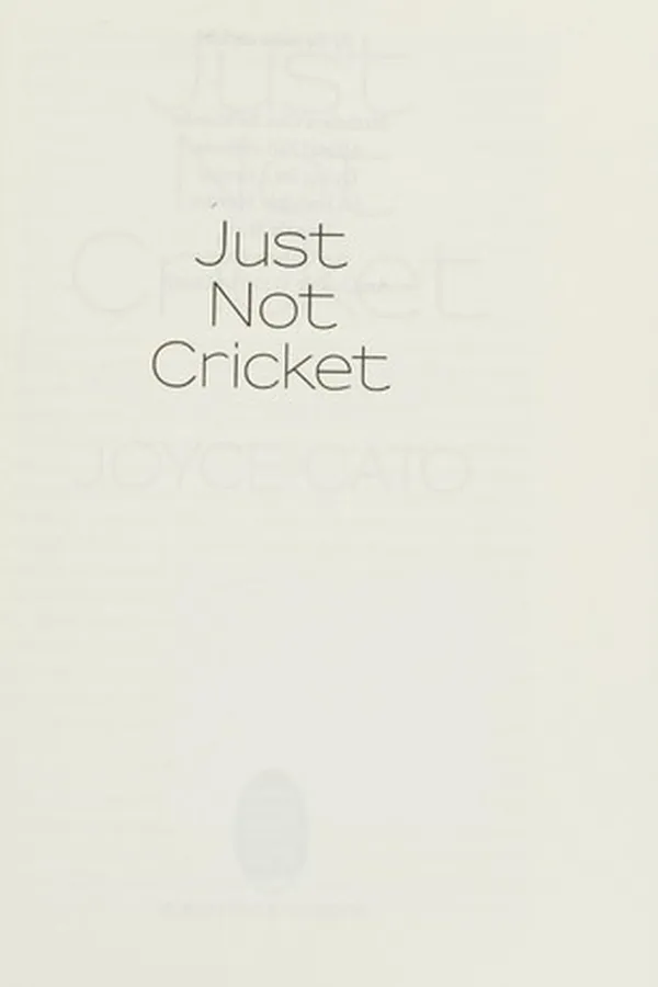 Capa de Just not cricket