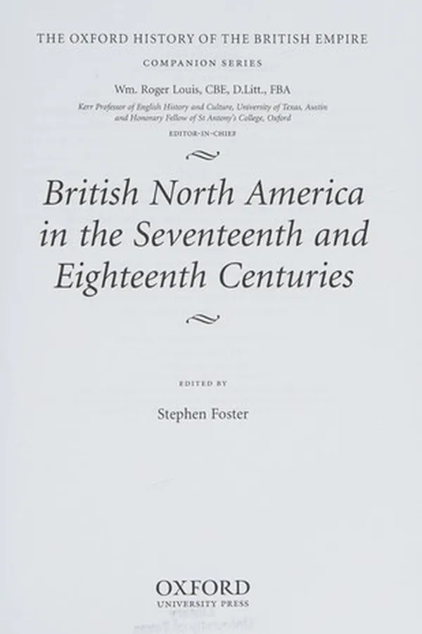 Capa de British North America in the Seventeenth and Eighteenth Centuries