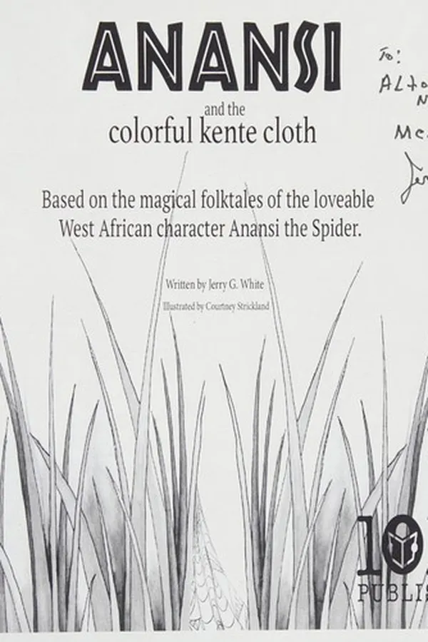 Capa de Anansi and the colorful kente cloth