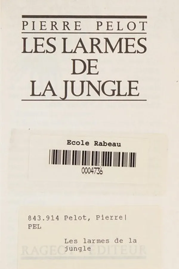 Capa de Les larmes de la jungle