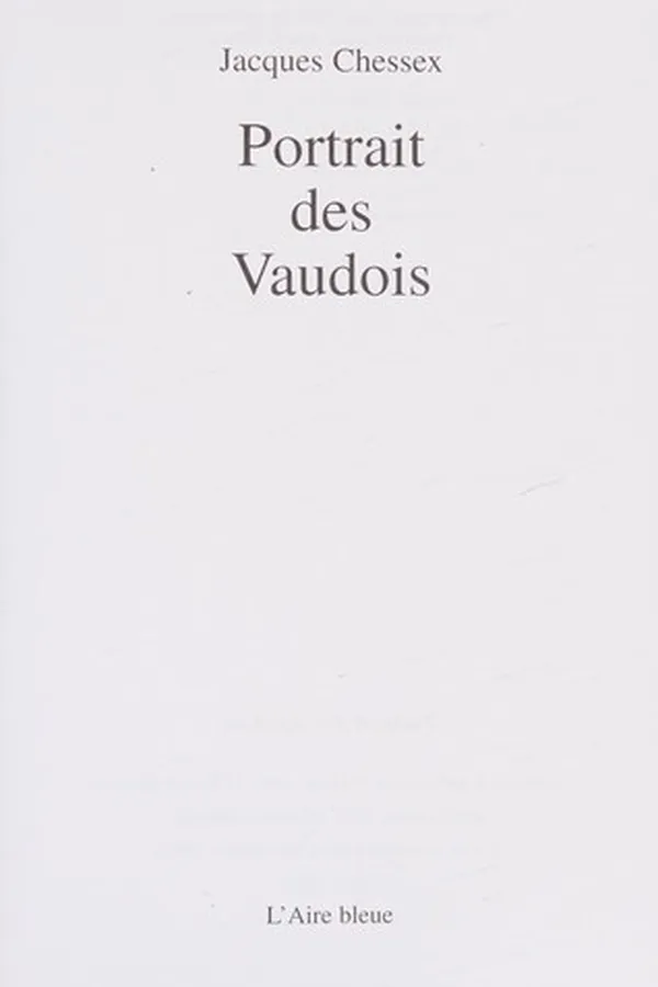 Capa de Portrait des Vaudois