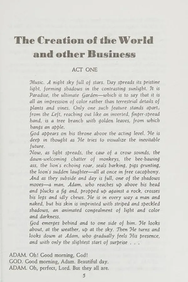 Capa de The creation of the world and other business