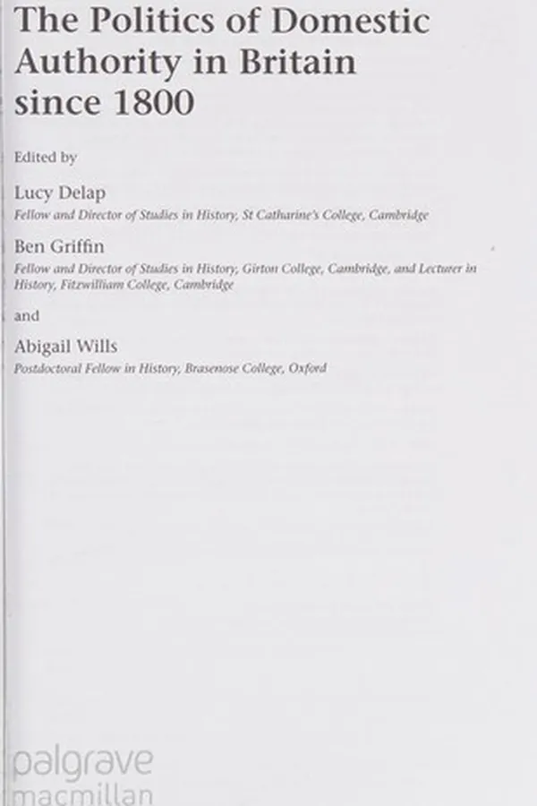 Capa de The politics of domestic authority in Britain since 1800