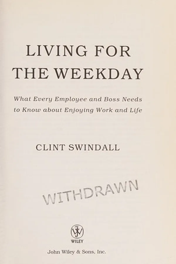 Capa de Living for the weekday