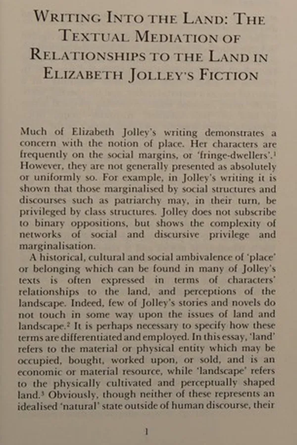 Capa de Elizabeth Jolley