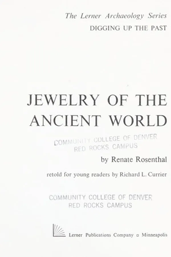 Capa de Jewellery of the Ancient World (Lerner Archaeology Series: Digging Up the Past)