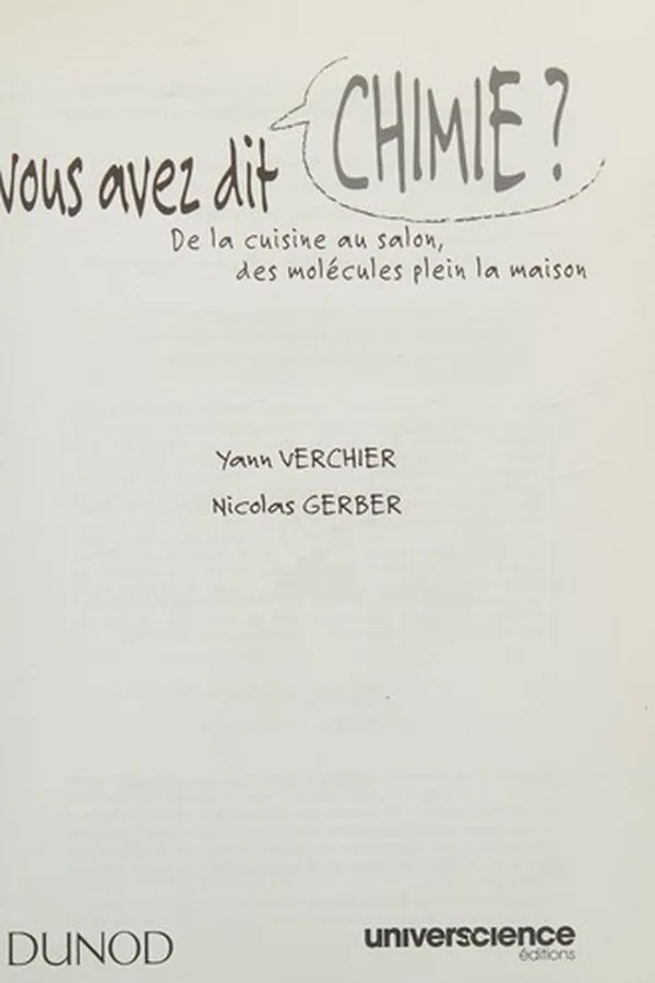 Capa de Vous avez dit chimie?