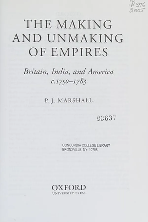 Capa de MAKING AND UNMAKING OF EMPIRES: BRITAIN, INDIA, AND AMERICA, 1750-1783