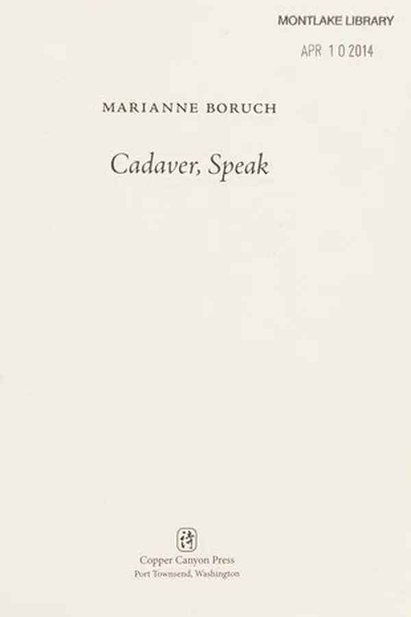 Capa de Cadaver, speak