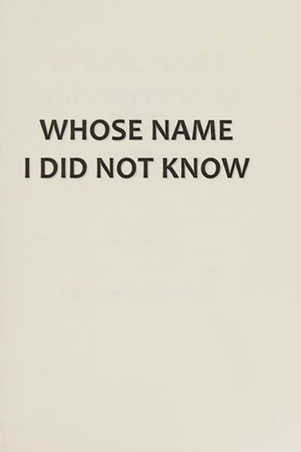 Capa de Whose name I did not know