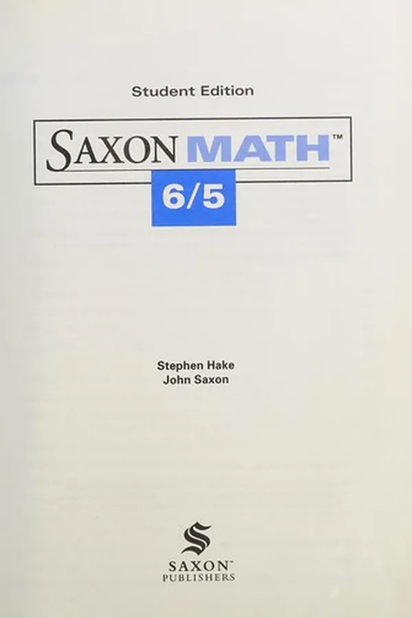 Capa de Math 6/5 Second Edition Teacher's Manual, Volume 2 (Saxon Math 6/5)