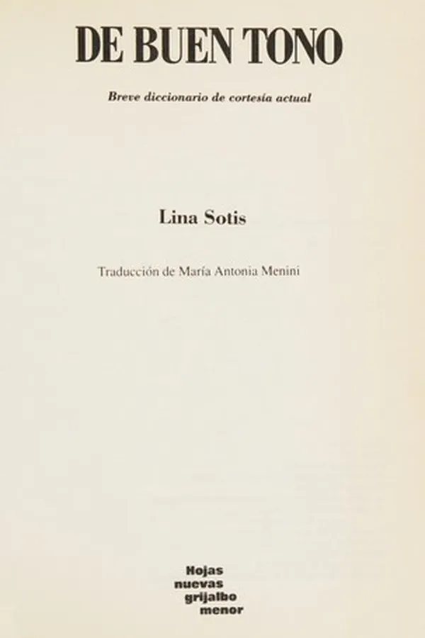 Cover of De buen tono