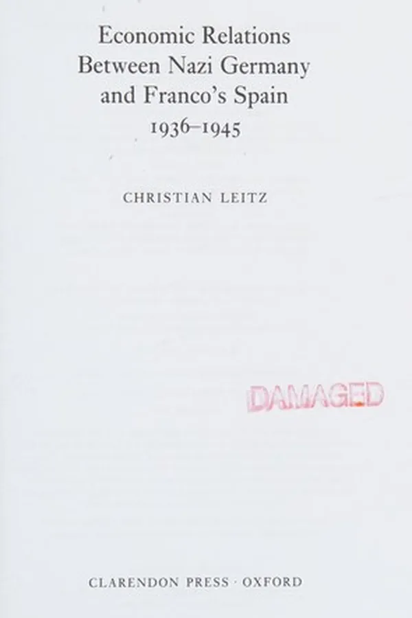 Capa de Economic relations between Nazi Germany and Franco's Spain