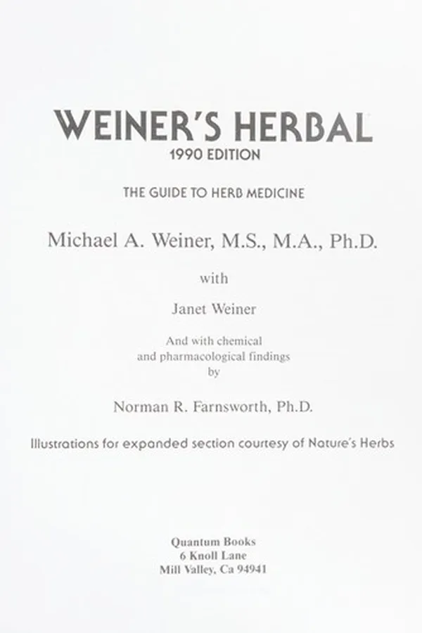 Capa de Weiner's herbal