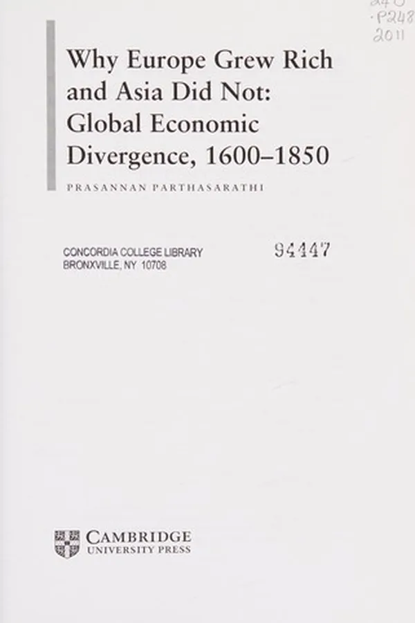 Capa de Why Europe grew rich and Asia did not
