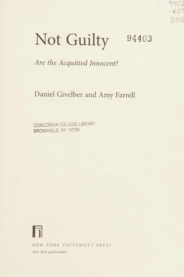 Cover of Not guilty