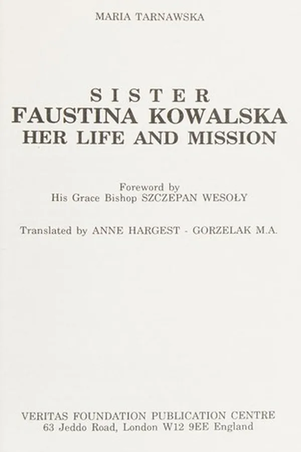 Capa de Sister Faustina Kowalska