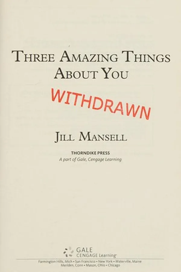 Capa de Three amazing things about you