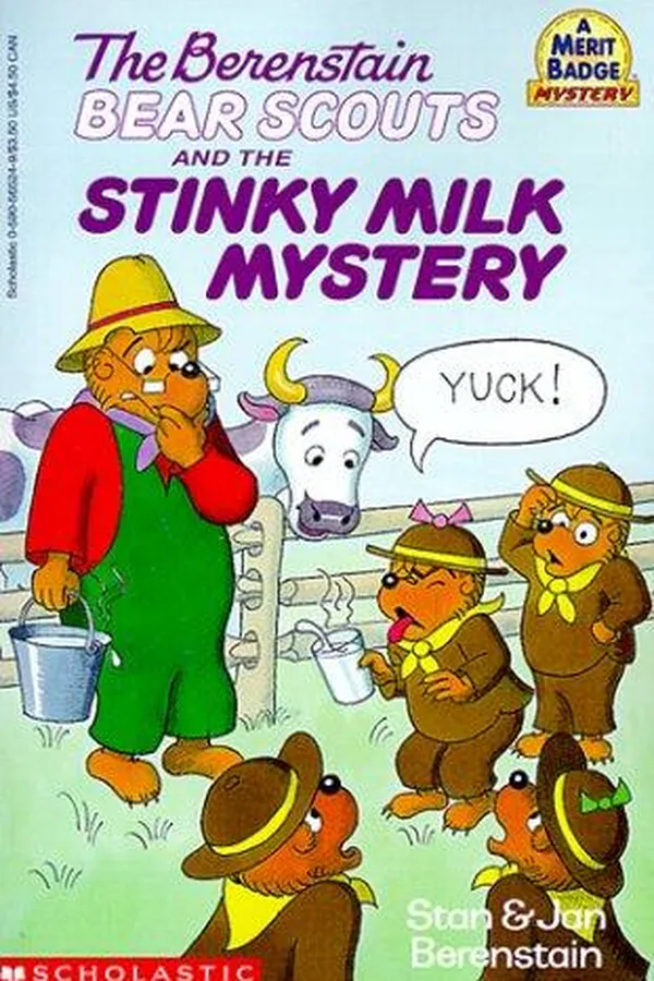 Capa de The Berenstain Bear Scouts and the stinky milk mystery