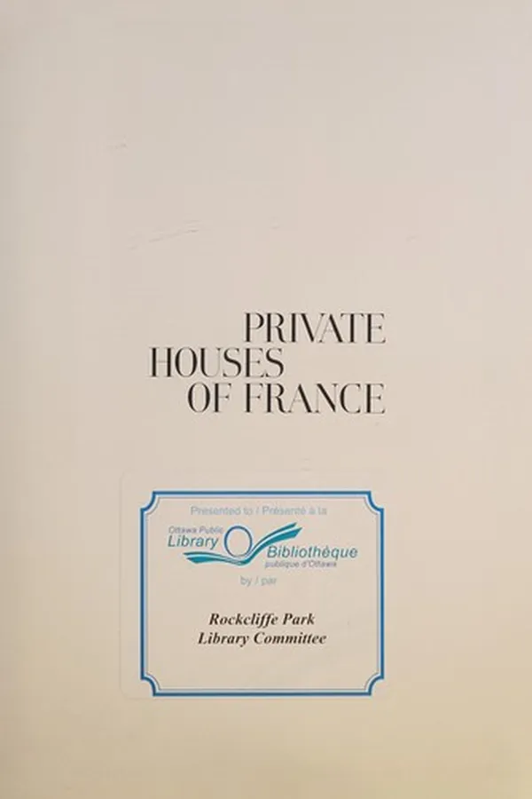 Capa de Private houses of France