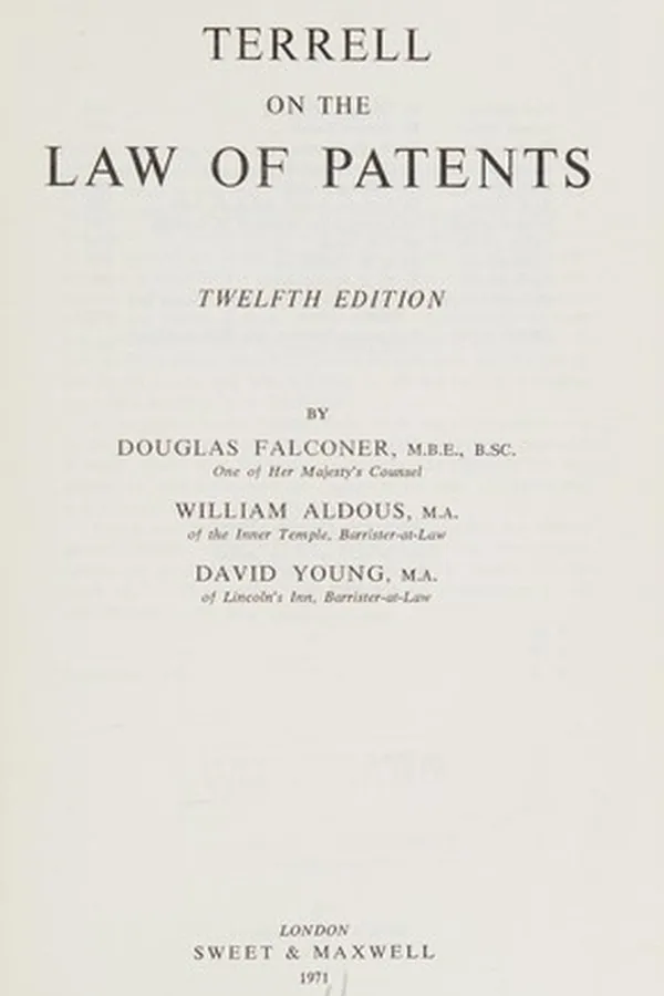 Capa de Terrell on the law of patents