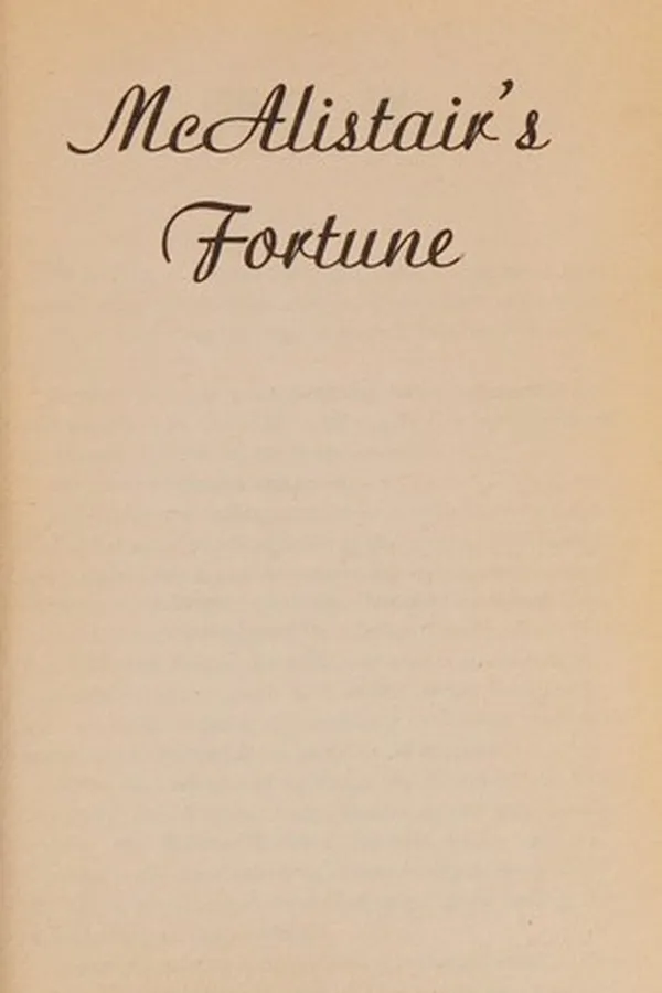 Capa de McAlistair's fortune