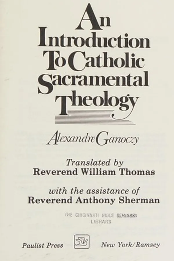 Capa de An introduction to Catholic sacramental theology