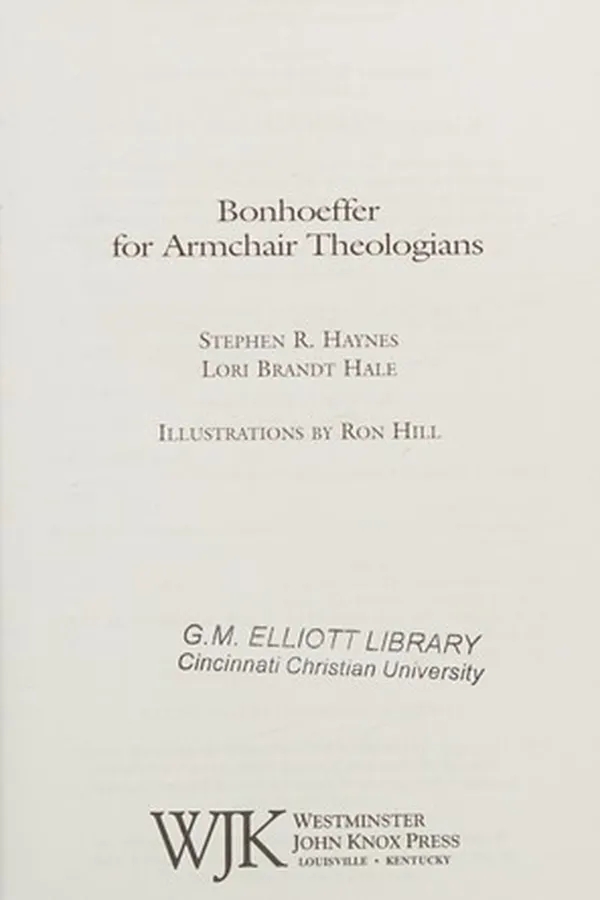 Capa de Bonhoeffer for armchair theologians