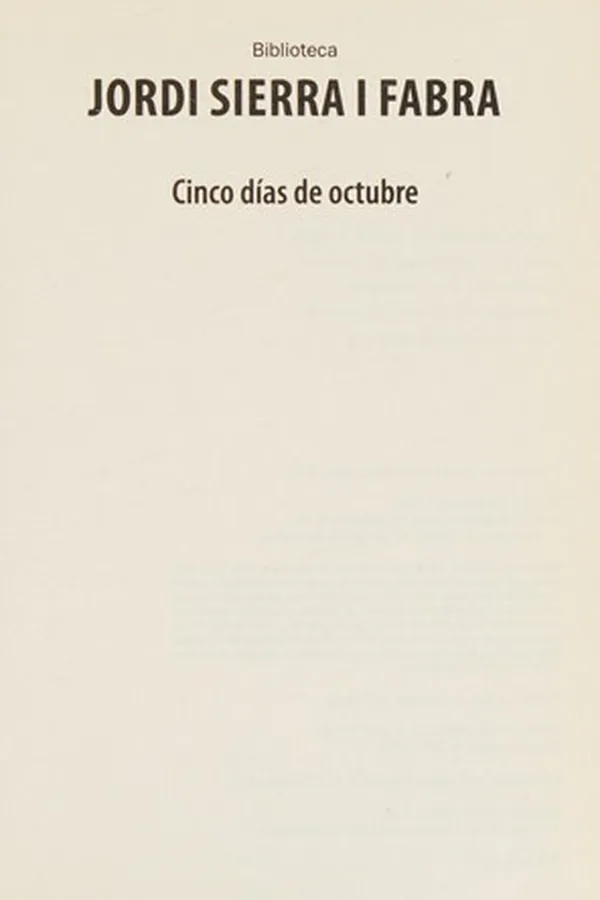 Capa de Cinco días de octubre