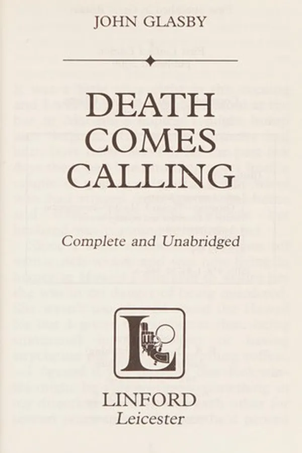 Capa de Death comes calling