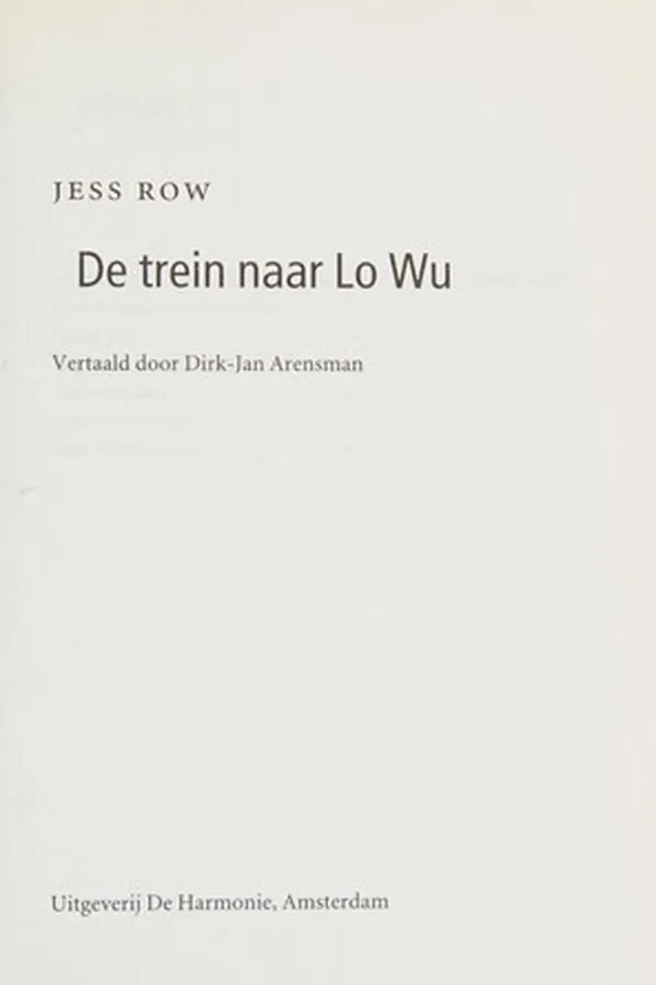 Capa de De trein naar Lo Wu